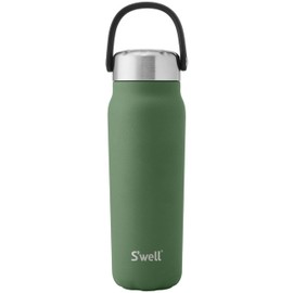 S'well Recycled Stainless Steel Explorer with Insulated Lid and Handle, 24oz, Green Jasper, Triple Layered Vacuum Insulated Containers Keeps Drinks Cold for 36 Hours and Hot for 8