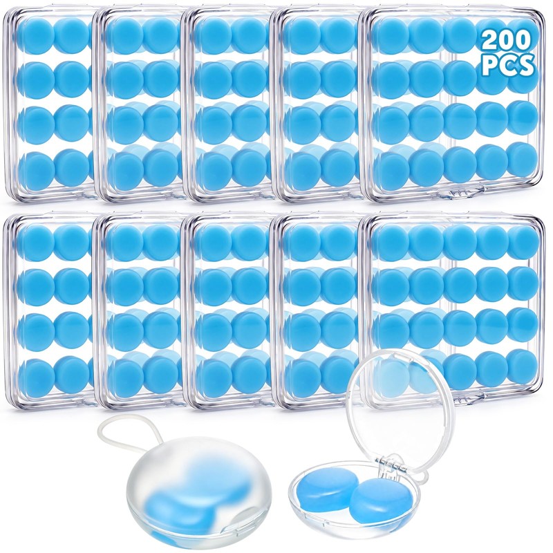 Relaxweex 200 Pcs Wax Earplugs Bulk Moldable Silicone Wax Earplugs