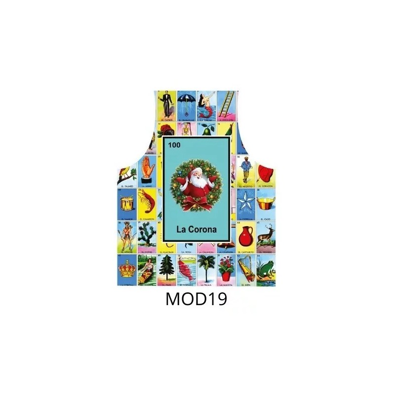 Texben 12 Mandiles Lotería Navideña Para Cocina Sublimados