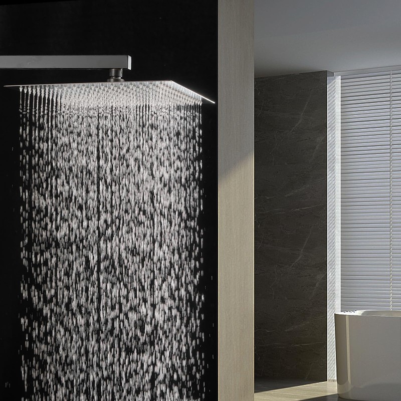 BESy 12 Inch Rain Shower Head, 12" Square Rainfall &