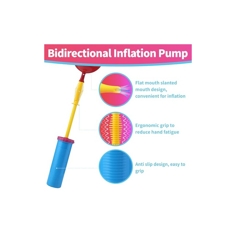 KAWKALSH Hand Balloon Pump, Dual Action Two-Way Inflator, Manual Air