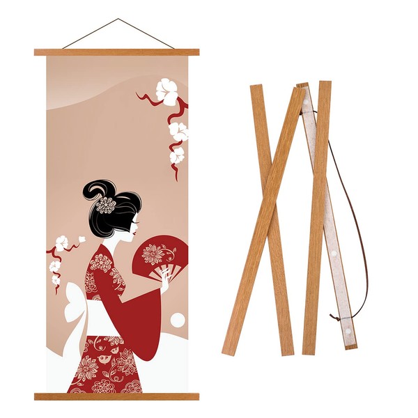 Benjia Tapestry Stick, Magnet, Natural Wood, A0, Poster Frame, Width 35.4 inches (90 cm), Tenugui, Poster Hanger, Furoshiki, Norenbo, Namie Amuro, Wall Hanging, Poster, Interior Display, Poster,
