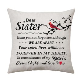Aconesong Sister Memorial Gifts Sympathy Gift Bereavement Cushion Cover Gift for Who Loss of Sister In Memory of Sister Passed Away Keepsake Decorative Pillow Cover 45 x 45 cm (Sister)