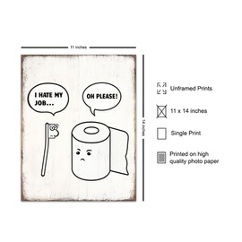 Bathroom Decor for Men 11x14 - Funny Bathroom Decor - Rustic Small Bathroom Wall Art - Powder room Art - Bathroom Pictures Wall Decor - Restroom Sign - Cute Bathroom Accessories - Bath Wall Art