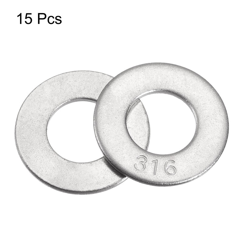 sourcing map 9/16" 316 Stainless Steel Flat Washer for Screw