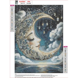 MXJSUA DIY Moon Goddess Diamond Painting Kits for Adults, Diamond Gem Art Painting for Beginners, Diamond Picture with Full Round Drill Dots Craft Set Gift, 30x40 cm