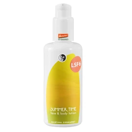 Martina Gebhardt Summer Time Face & Body Lotion (150 ml) • Body & Face Lotion for Stressed & Irritated Skin • Moisturising Cream with SPF 6 • As a Body Lotion & Face Cream • Natural Cosmetics (Vegan)