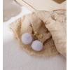 Tiny Heart Pom Pom Earrings Fluffy Fur Ball Stud Earrings