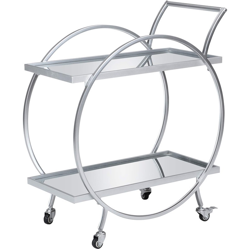 FirsTime & Co. Silver and Gray Odessa Bar Cart, American