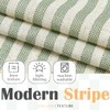jinchan Linen Valance Curtain Striped Small Window Curtain Double Layer