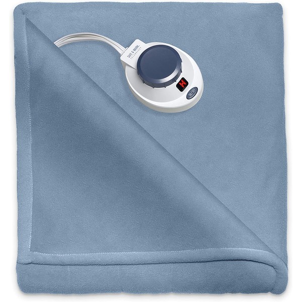 Perfect Fit SoftHeat | Luxury Micro-Fleece Heated Electric Blanket with Safe & Warm Low-Voltage Technology, Queen, Slate Blue