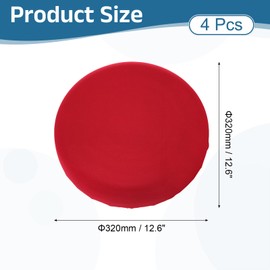 sourcing map 4 Pack Stool Covers Round, 16-20 Inch Bar Stool Covers Washable Dustproof Slipcover Seat Cushion with Elastic for Bar Kitchen Living Room Decor, Red