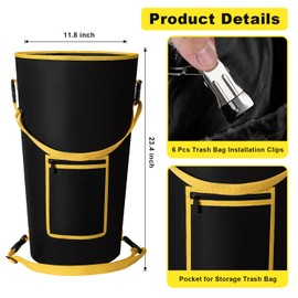 Bjabtan Portable Boat Trash Can, Odor-Proof & Leak-Proof Boat Garbage Can, Reusable Boat Trash Bag, Boating Accessories Garbage Bag for Fishing, Sandbar, Kayak, RV and Camping