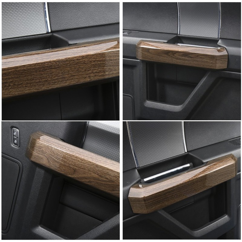 Voodonala Wood Grain Inner Door Handle Covers Trim for Ford