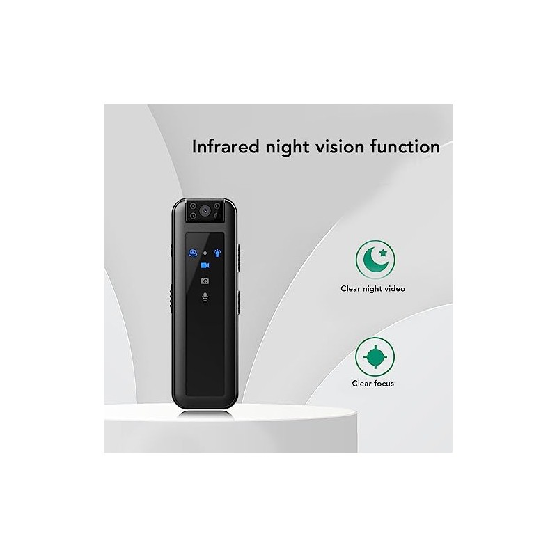 Mini Body Camera 1080P, 180 Degree Rotating Video Recorder With