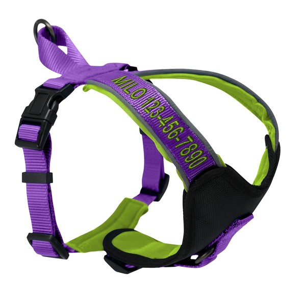 Pawtitas Personalized Dog Harness with Embroider Name Phone Number Reflective
