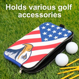 GOLTERS Golf Pouch Bag with Built-in Valuables Compartment Golf Tee Bag Pouch for Accessories and Valuables Perfect for Course Or Travel for Men Women (White)
