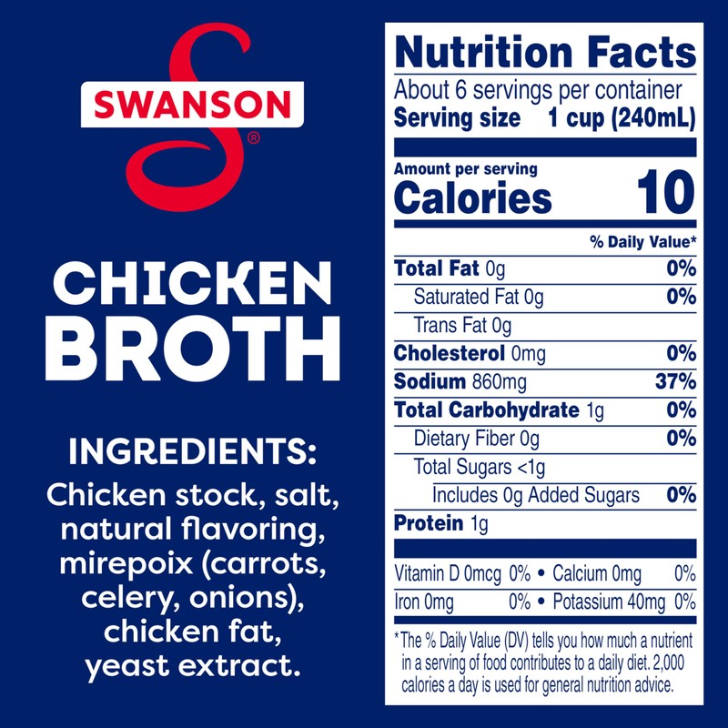 SWANSON S 100% Natural, Gluten-Free Chicken Broth, 49.5 Oz Can