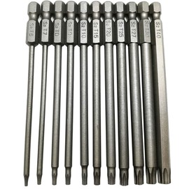 YDLQWCZ Long Torx Security Head Screwdriver Drill Set 1/4 Inch Hex Shank T6 T7 T8 T9 T10