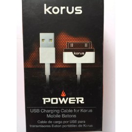 Korus Power USB Charging Cable for Mobile Batons Works w/ 30-pin & Lightning NEW