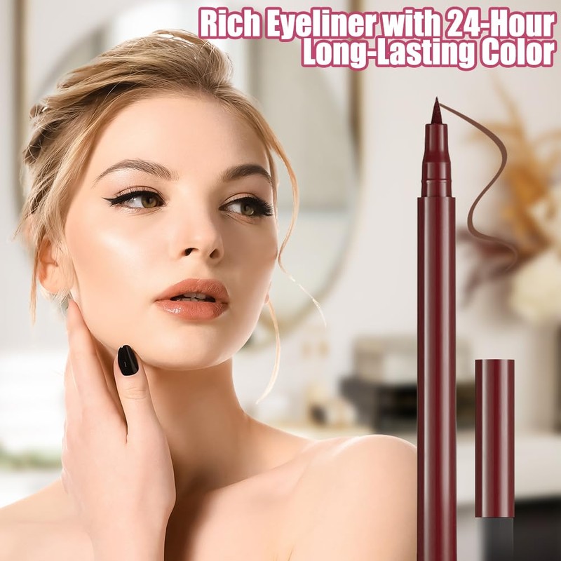 Aomig Felt Tip Pen Eyeliner, Waterproof Liquid Eyeliner Pencil, Eye