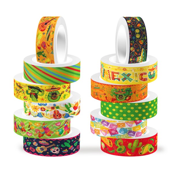 CC HOME 12 Rolls Washi Tape Mexican Carnival Decorative Tape