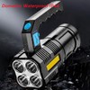 CLEZGO Flashlight Rechargeable USB High Lumens-Camping Flashlight with 4 Powerful