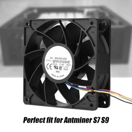 DC 12V 2.7A 6000RPM Cooling Fan Replacement 4 Pin Connector for Antminer S7 S9 with Speed Sensor Server Inverter Axial Case Cooling Fan,CPU Cooling Fan, Bearing Fan