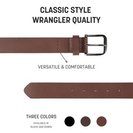 Wrangler Men’s Full Grain Genuine Leather 35mm Thick Casual Belt for Jeans, Pants, 35mm Light Brown, 38 (waist 35-36)