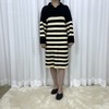 Striped Maternity Knit Dress BJ-H34N03 Black