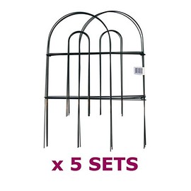 MTB Green Garden Border Folding Fence Lawn Yard Fence 24 Inch x 10 Feet,Pack of 5 set, Overall Length 50 Feet,Landscape Panel,Folding Patio Fences Flower Bed Pet Barrier Section Panel Decorative Fence