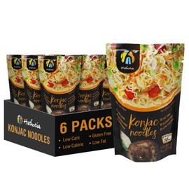 Hethstia Konjac Noodle Keto Spaghetti, 6-Pack Shirataki Noodles, Gluten-Free, Low-Calorie, Low-Carb, Paleo-Friendly, Vegan, Healthy, Sugar-Free, Plant-Based