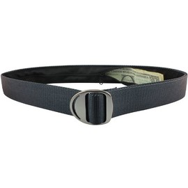 Bison Designs Crescent Money 38mm USA Made Gunmetal Buckle Travel Belt, Graphite, Large/42-Inch