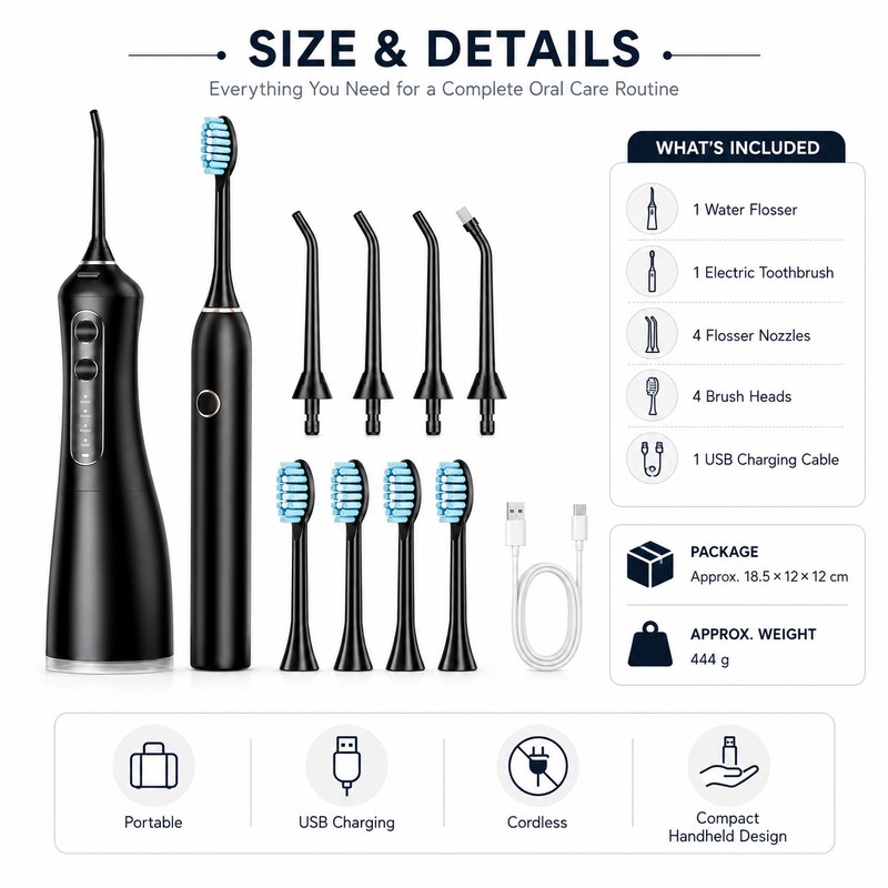 Oral Irrigator & Sonic Toothbrush Set for Daily Care –
