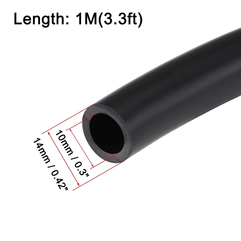 sourcing map Lubricating Oil Hose 10mm ID 14mm OD 3.3ft