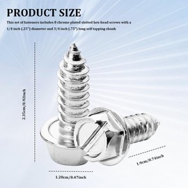 QZTYTY 8PCS License Plate Screws, License Plate Fasteners, Stainless Steel License Plate Screw Kit, Car Accessories License Plate Bolts Universal for Front and Back License Plates (Silver, 8PCS)