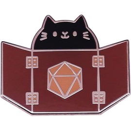 Dungeons & Dragons Cat Brooch Dungeon Meowth Brooch Cute Cat Holding Books Dice Badge Clothes Coat Hat Accessory Gift for Boys Girls