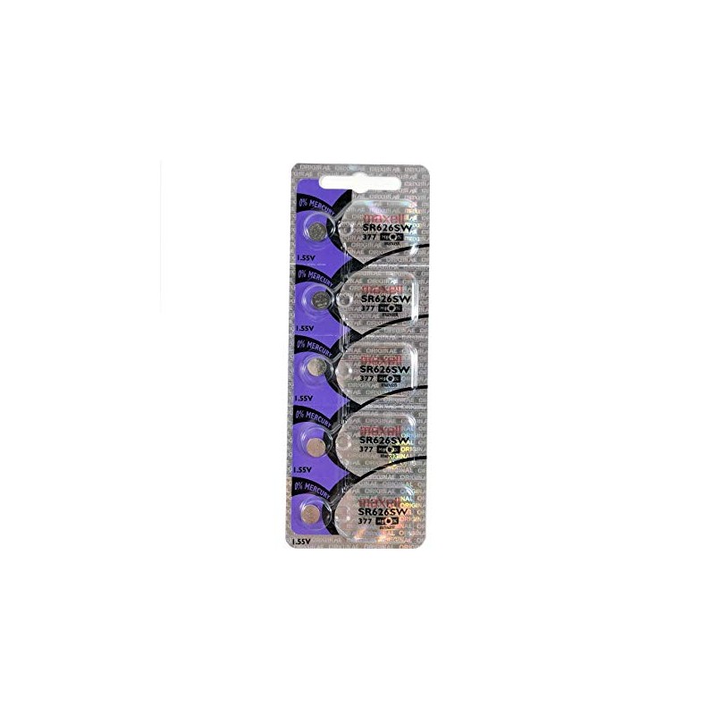 Maxell 5 Watch Batteries 377 SR626SW