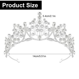 TOKSEO Crystal Tiara Crown, Women's Wedding Tiara, Wedding Tiara, Crystal Crown, Rhinestone Crown, Princess Crown for Wedding, Prom, Birthday Party, Crystal Alloy Crystal, Crystal
