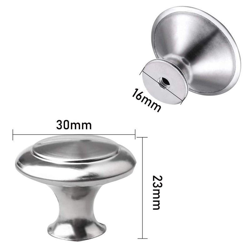 20Pcs Kitchen Door Knobs Cupboard Knobs Silver Cupboard Handles Chrome