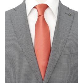 ZENXUS Extra Long Solid Tie for Men Big and Tall, Terra Cotta XL Tie 63 inch