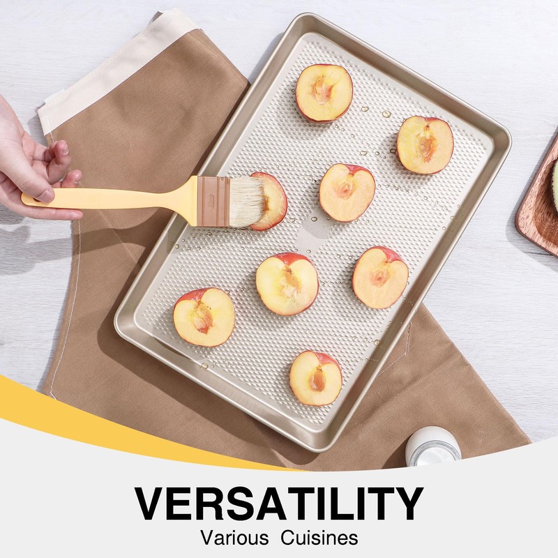HONGBAKE 2 Pack Jelly Roll Pan 15x10, Commercial Cookie Sheets