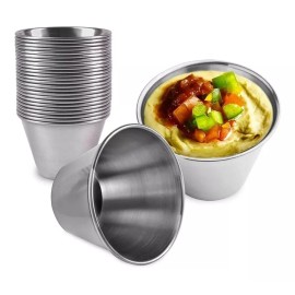 Travessa 6 Moldes Flan Individual De Acero Inoxidable Ramekin 6cm