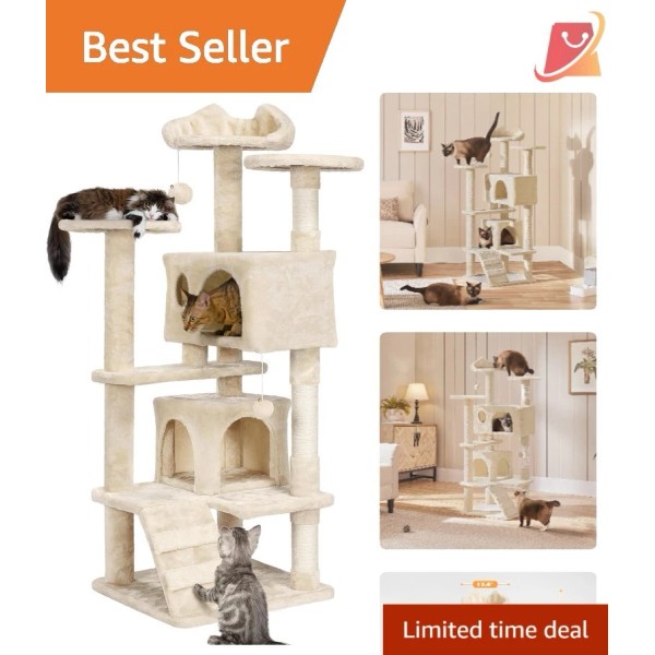Unbranded 54in Cat Tree Tower Condo Multi-Level Play Set Climbing