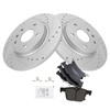 TRQ Rear Brake Pad & Rotor Kit Performance Ceramic Premium