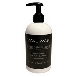 Bacne Wash: All Natural Back Acne Treatment with Charcoal, Jojoba Oil, Tea Tree Oil, Neem Oil, Aloe Vera, and Vitamin E - Body Wash for All Skin Types