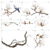 SHUCHING White Magnolia Tree Wall Decals Peel and Stick, Trees