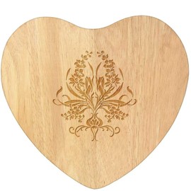 'Art Nouveau Flowering Bulb' Wooden Heart Shaped Chopping/Cutting Board (WB00080721)