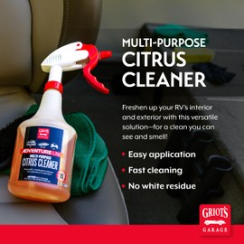 Griot's Garage Multi-Purpose Citrus Cleaner for RVs, Campers, Trailers, Boats, ATVs, UTVs, Motorcycles, Works on Paint, Glass, Chrome, Vinyl, Plastic, and More, 10837, 35oz