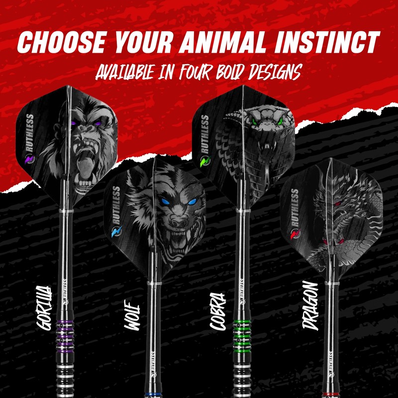 RUTHLESS | Animal Darts Set | Steel Tip | 90%